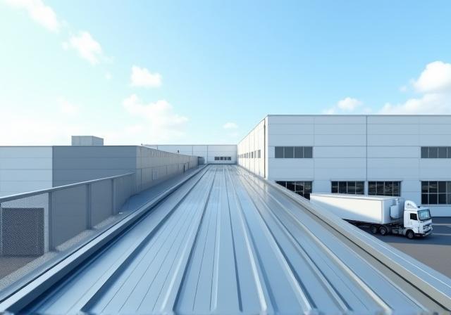 Secure and durable metal roofing system for a federal logistics hub