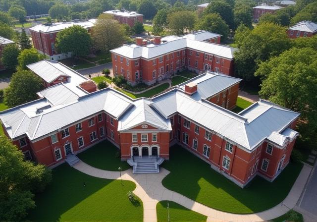 Multi-building re-roofing project on a university campus